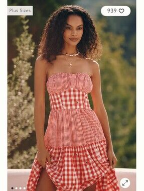 Celandine Strawberry Fields Strapless Waisted Dress